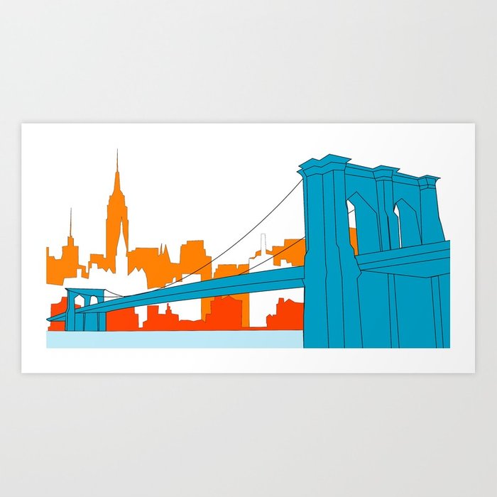 700x700 Brooklyn Bridge Vector Art Print By Cwilwol Society6