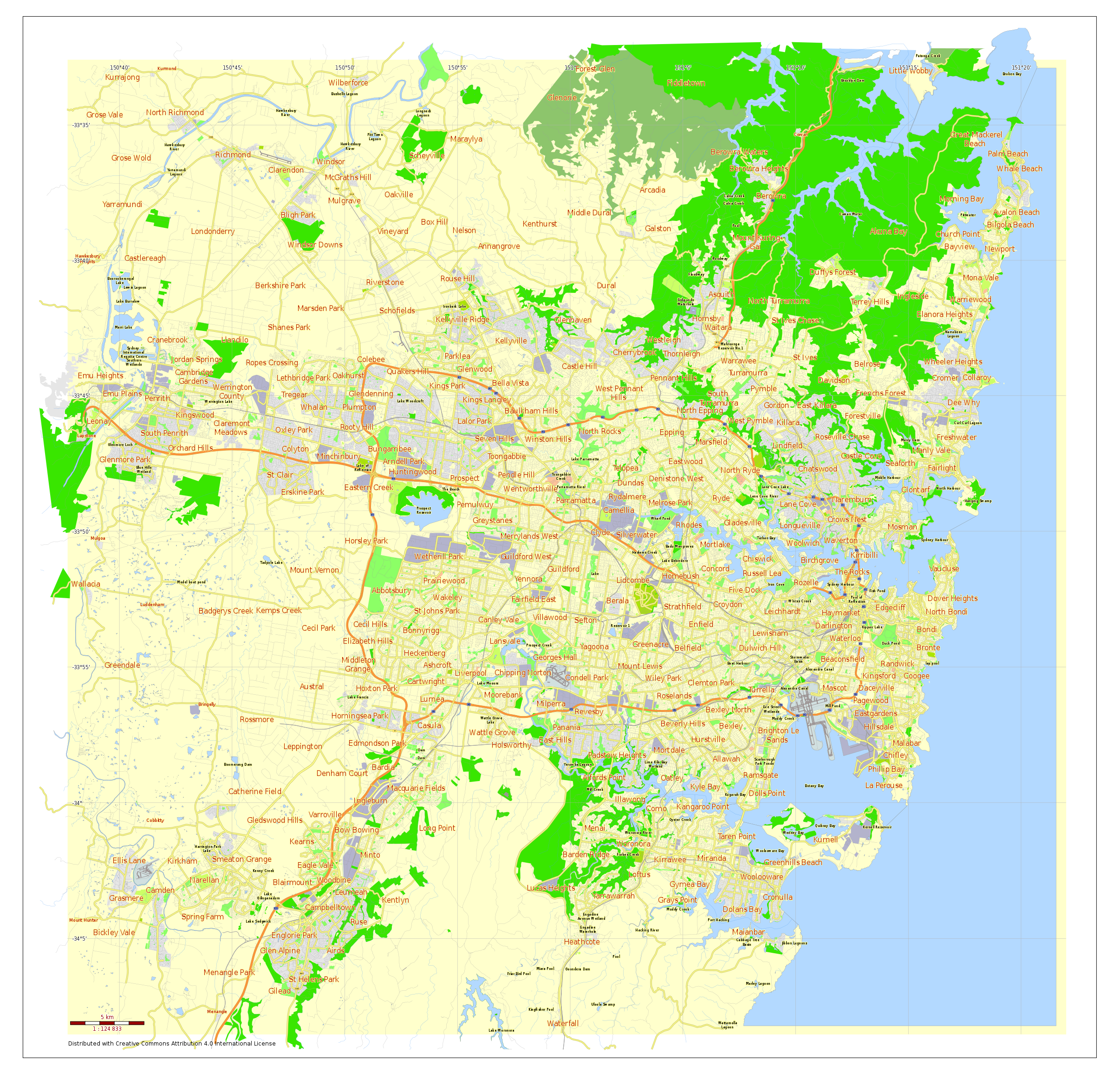 2412x2310 Filefree Vector Map Of Sydney City Australia Level 12.svg