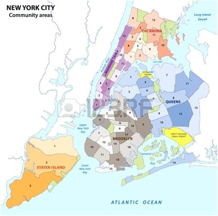 450x445 New City Boroughs Community Areas Neighborhoods Map Vector