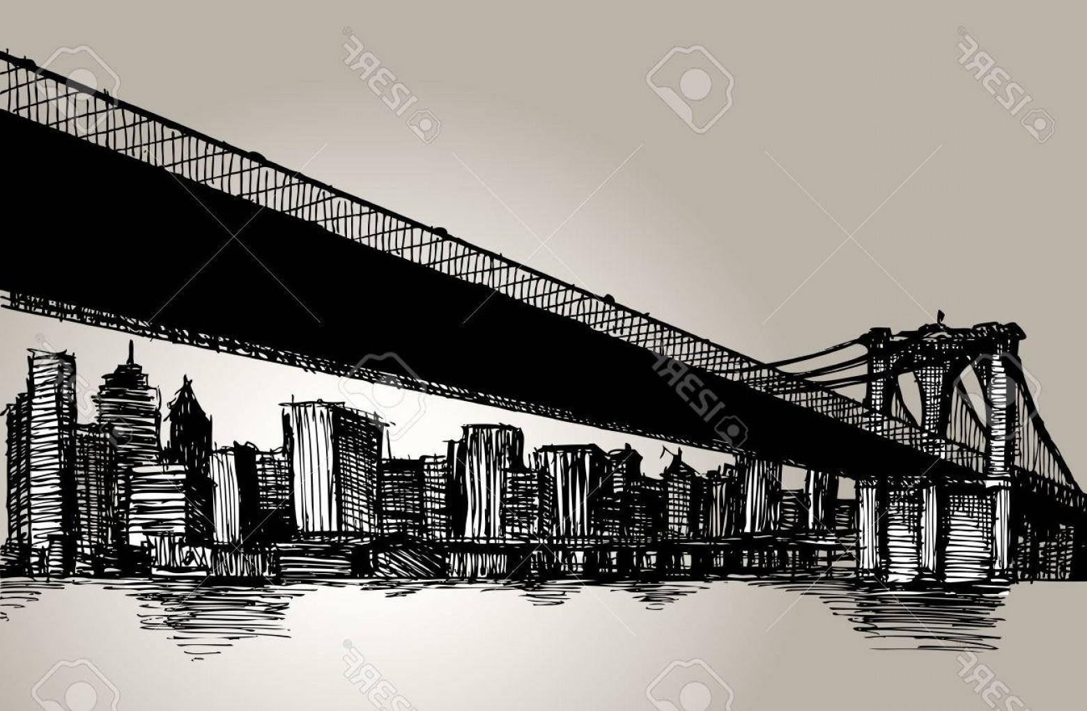 1560x1021 Brooklyn Bridge Skyline Vector Orangiausa