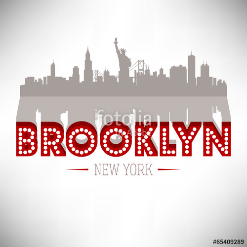 500x500 Brooklyn Usa Skyline Silhouette Vector Design. Stock Image And