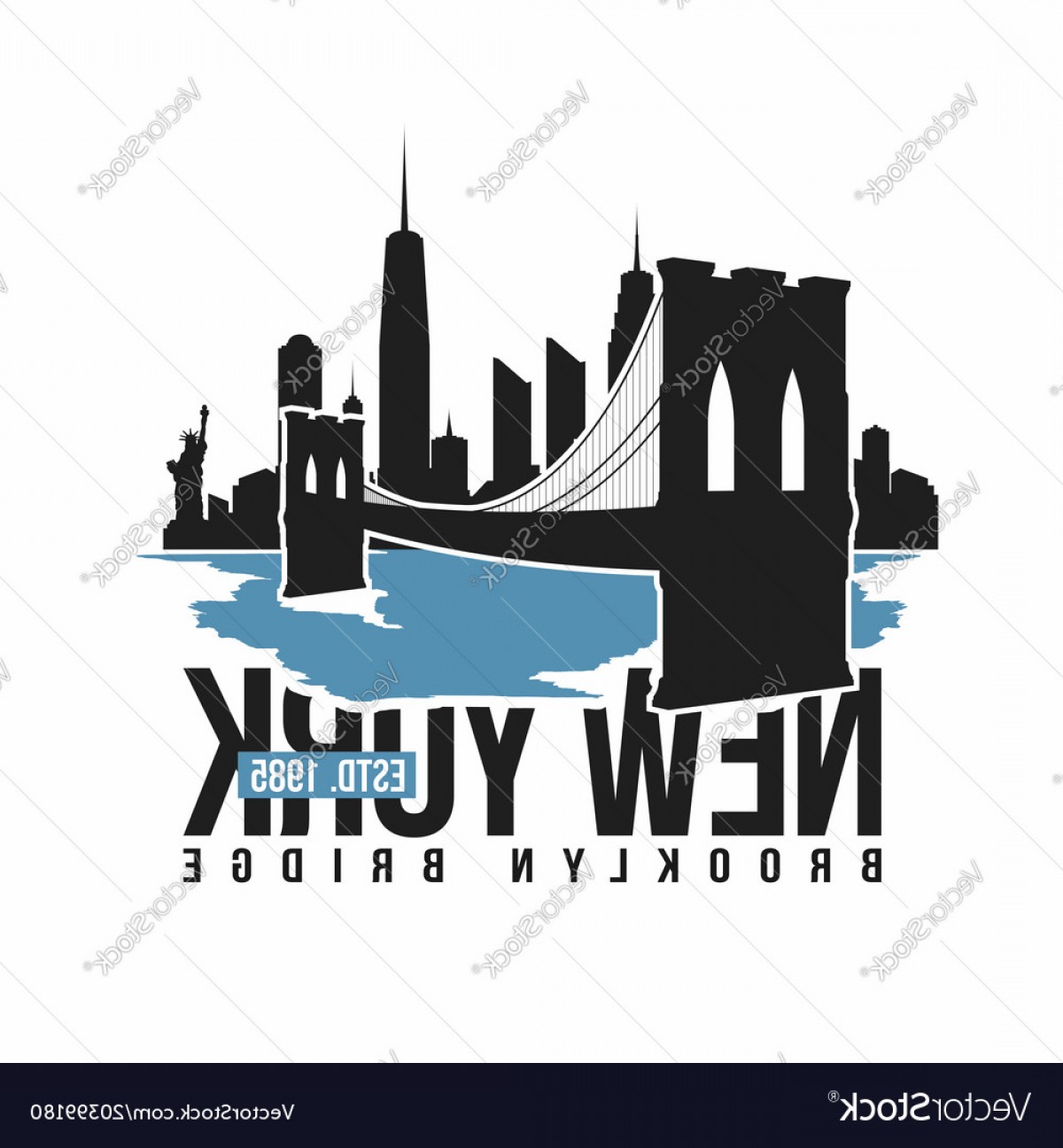 1200x1296 New York Brooklyn Bridge Typography For T Shirt Vector Rongholland