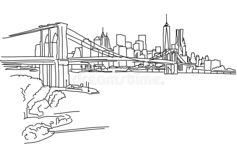 Brooklyn Skyline Vector at GetDrawings | Free download