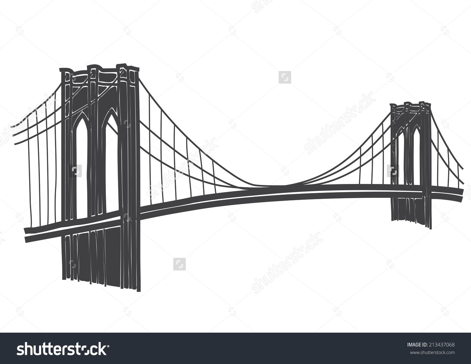 1500x1161 Brooklyn Bridge Drawing Stock Vector Illustration 213437068