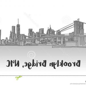 300x300 Stock Illustration Brooklyn Bridge Manhattan Skyline Landmark Hand