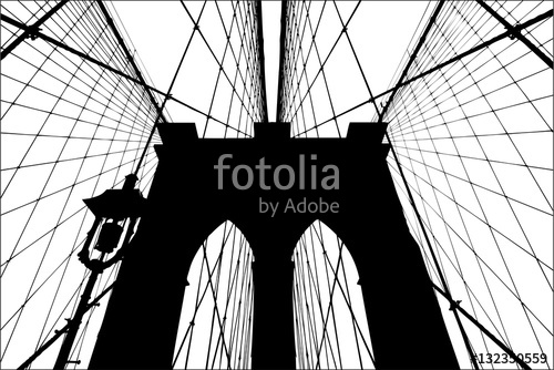 500x334 Brooklyn Bridge Silhouette Vector Illustration. Stock Image And