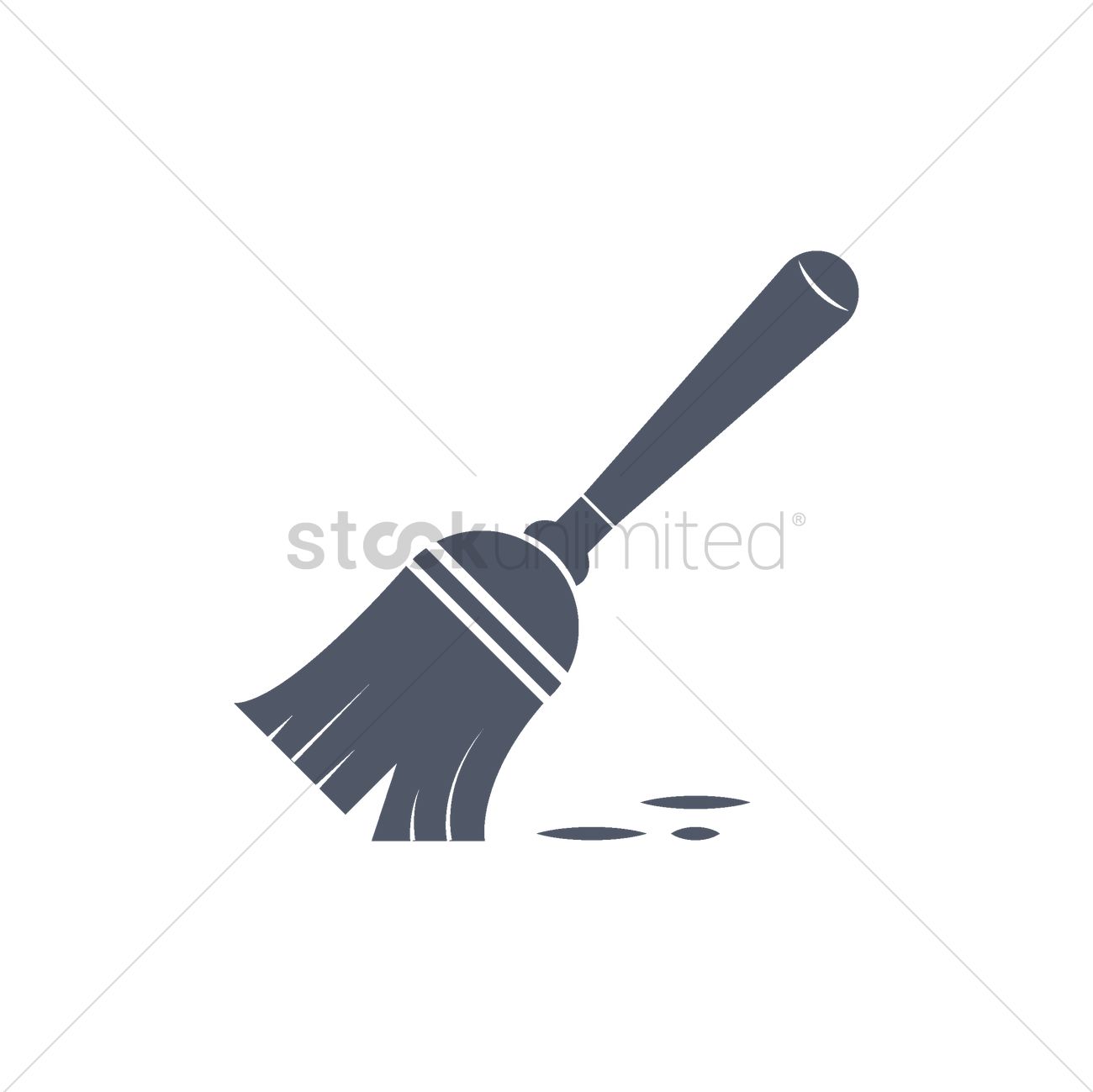 1300x1299 Broom Vector Image