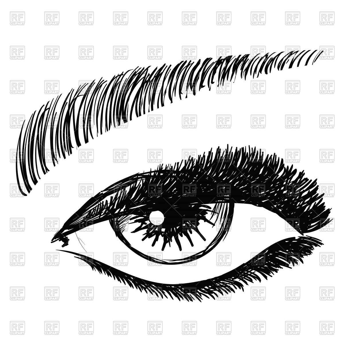 1200x1200 Sketch Of Female Eye Vector Image Vector Artwork Of People
