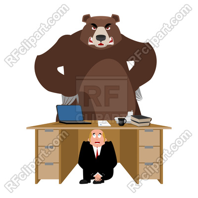400x400 Businessman Scared Of Bear Vector Image Vector Artwork Of People