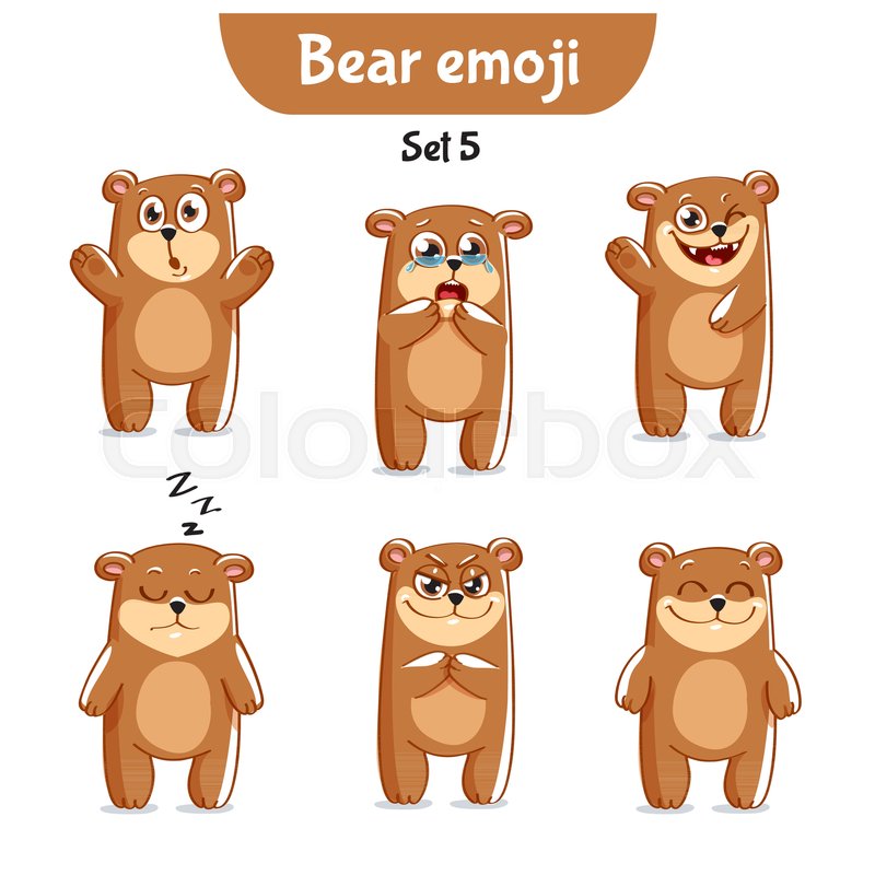 800x800 Set Kit Collection Sticker Emoji Emoticon Emotion Vector Isolated