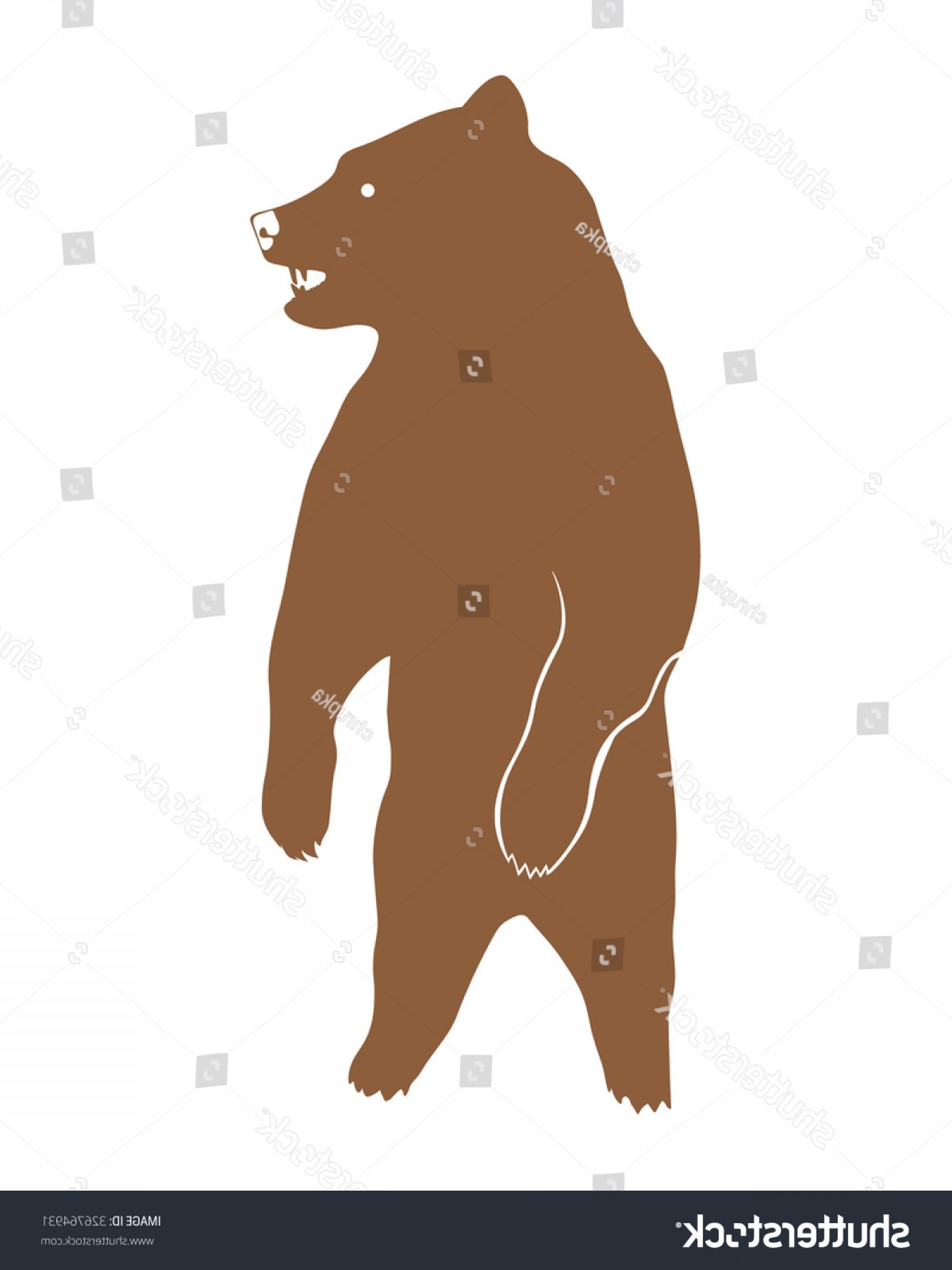 1440x1920 Standing Brown Bear Vector Silhouette Arenawp