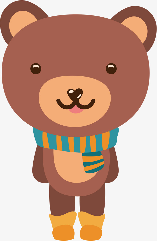 650x998 The Little Bear In The Scarf, Bear Vector, Vector Png, Brown Bear