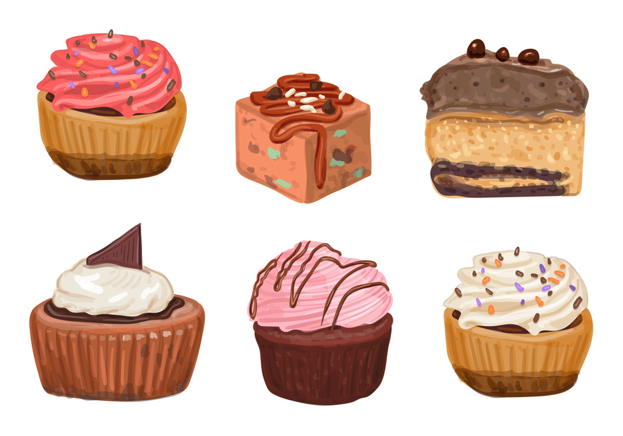 900x630 Download Cocoa Cake Vector Clipart Cupcake Chocolate Brownie