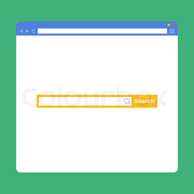 800x800 Flat Browser Window With Search Bar. Vector Illustration Stock
