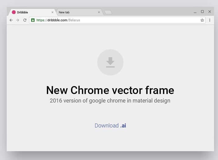 715x526 Free Material Design Style Chrome Browser Vector Frame