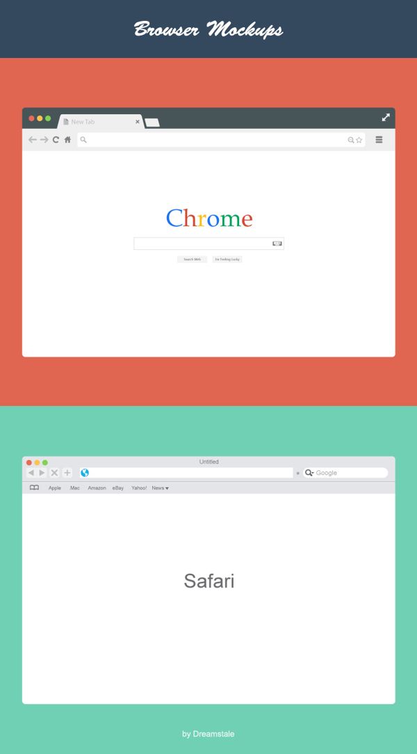 600x1083 Vector Browser Mockup Set (Freebie) By Chris B., Via Behance