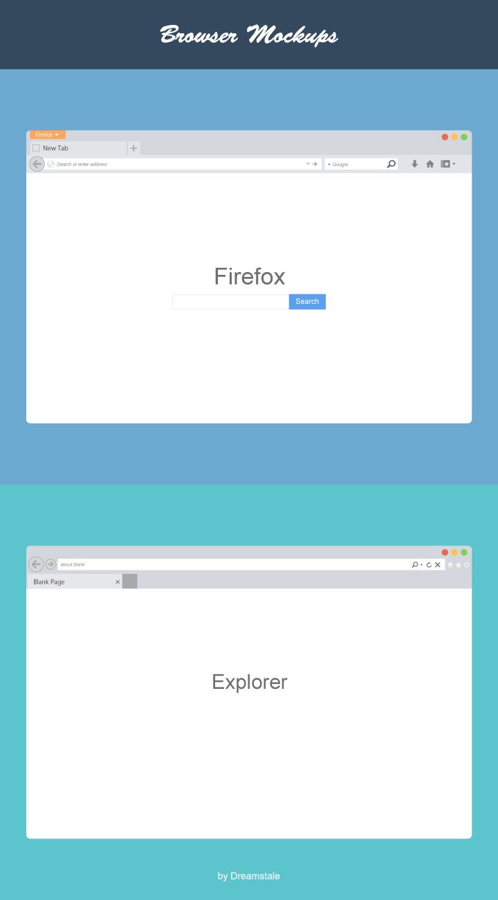 720x1300 Vector Browser Mockups