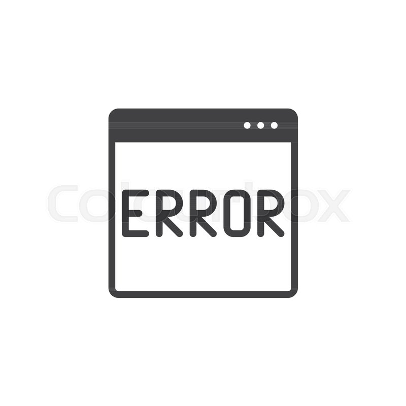 800x800 Error Browser Vector Icon. Filled Flat Sign For Mobile Concept And