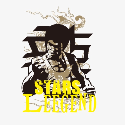 500x500 Bruce Lee Pattern, Pattern Vector, T Shirt Printing Figure, T