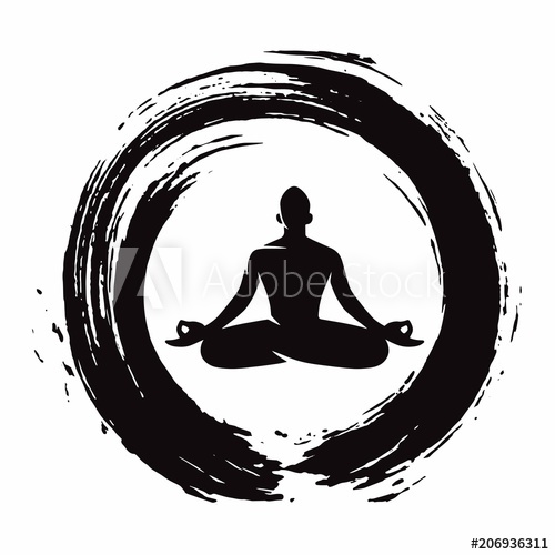 500x500 Meditation Zen Circle Vector Brush Illustration