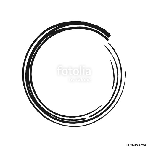 500x500 Black Brush Stroke In The Form Of A Circle. Vector Illustration