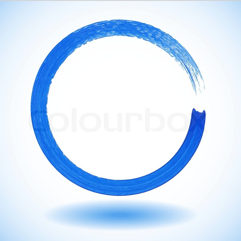 797x800 Blue Paintbrush Circle Vector Frame Stock Vector Colourbox