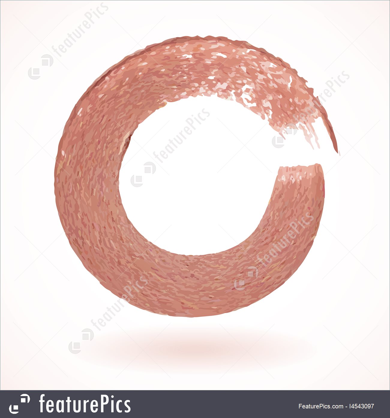 1300x1392 Bronze Paintbrush Circle Vector Frame