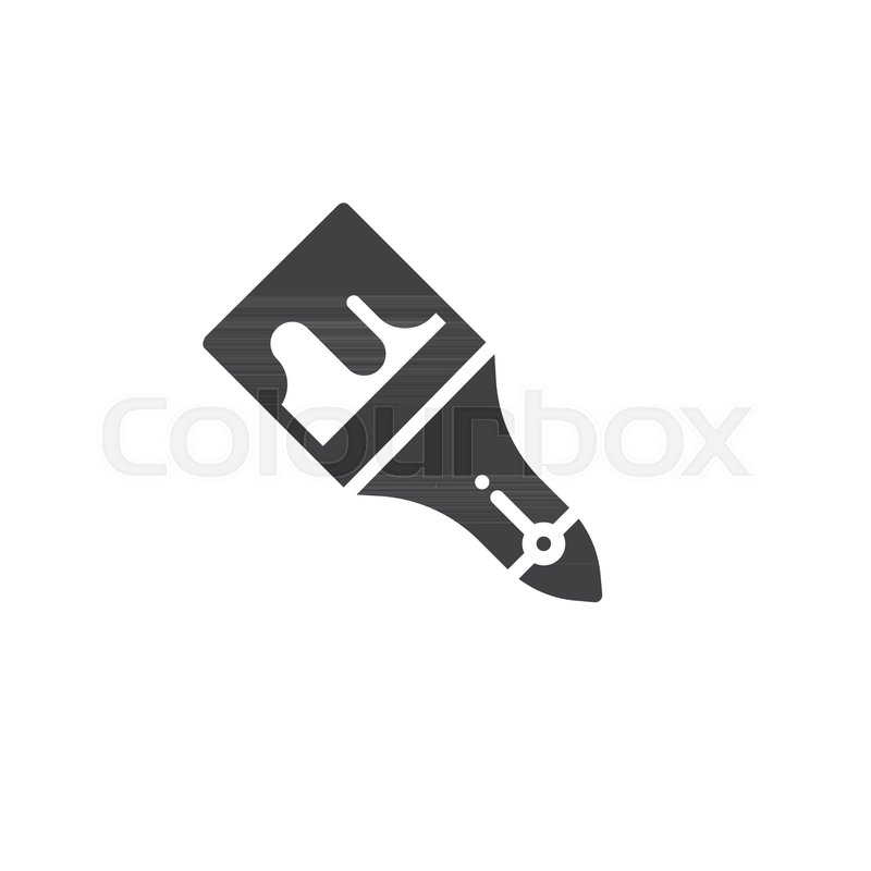 800x800 Paint Brush Icon Vector, Filled Flat Sign, Solid Pictogram
