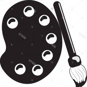 300x300 Stock Photo Paint Palette And Brush Icon Vector Illustration