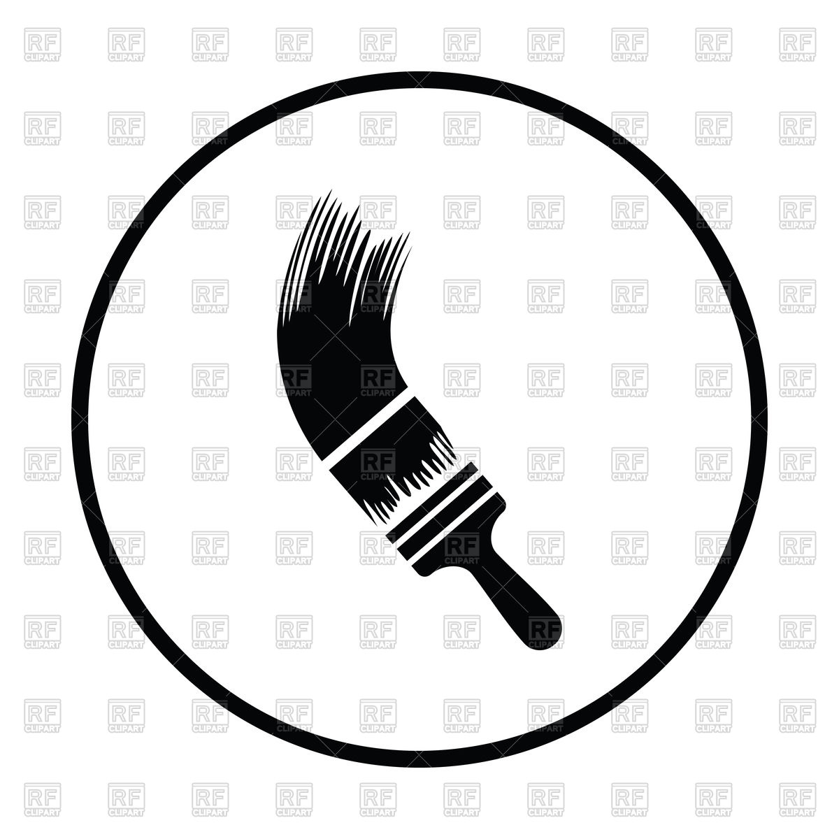 1200x1200 Thin Circle Design Of Paint Brush Icon Vector Image Vector