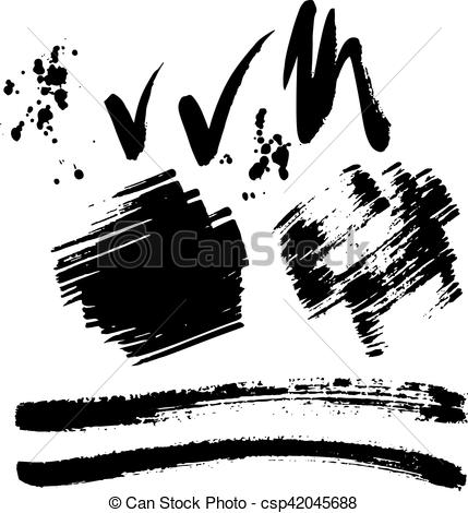 429x470 Brush Stroke Vector Set. Vector Large Set Of Different Grunge