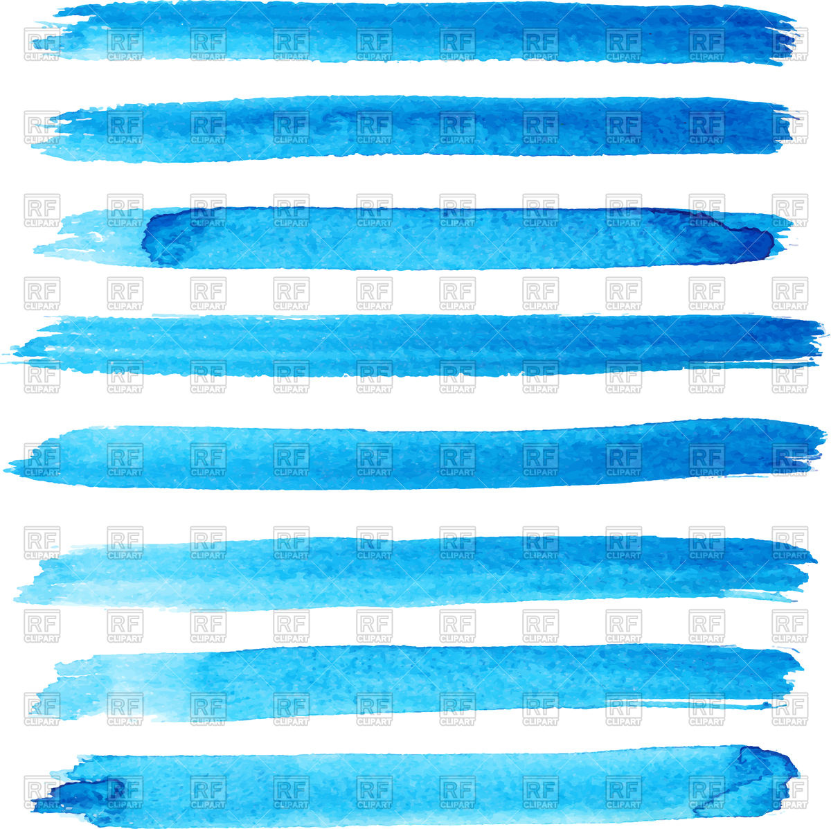 1200x1197 Set Of Bright Blue Brush Stroke Vector Image Vector Artwork Of