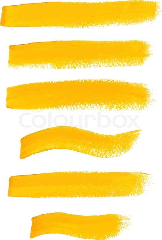 543x800 Yellow Ink Vector Brush Strokes Stock Vector Colourbox
