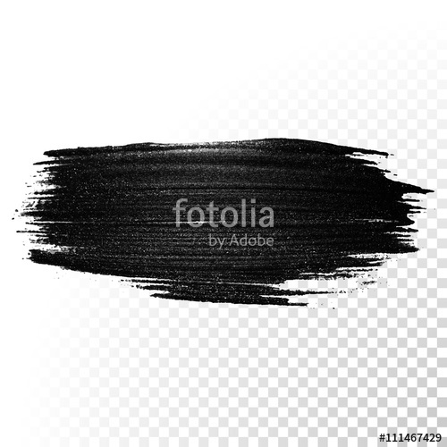 500x500 Black Watercolor Marker Brush Stroke. Vector Oil Paint Gouache