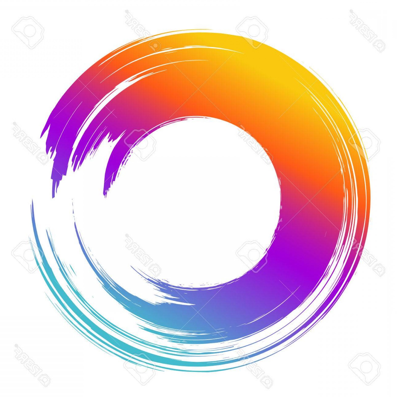 1560x1560 Photostock Vector Grunge Hand Drawn Color Paintbrush Circle Curved