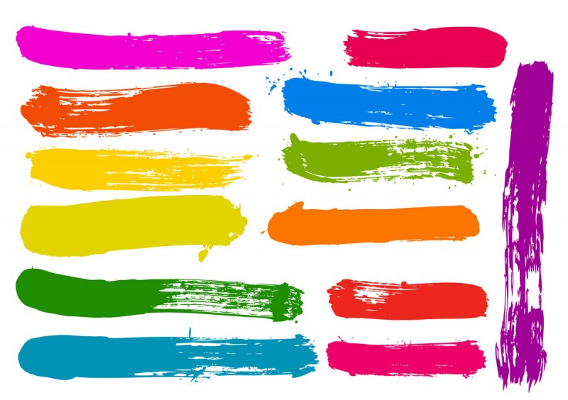 800x564 Free Vector Brush Strokes