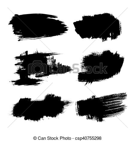 450x470 Set Of Ink Brush Stroke Vector Stains. Grunge Paint Stripe