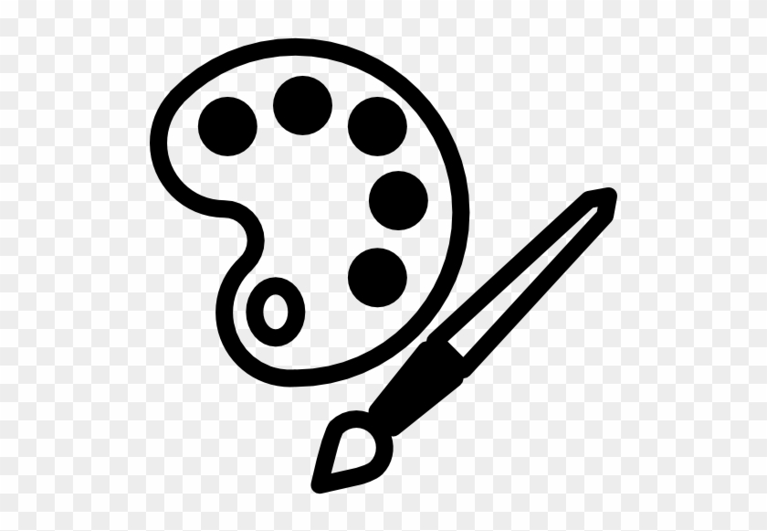 840x581 Paint Palette Board With Paint Brush Vector