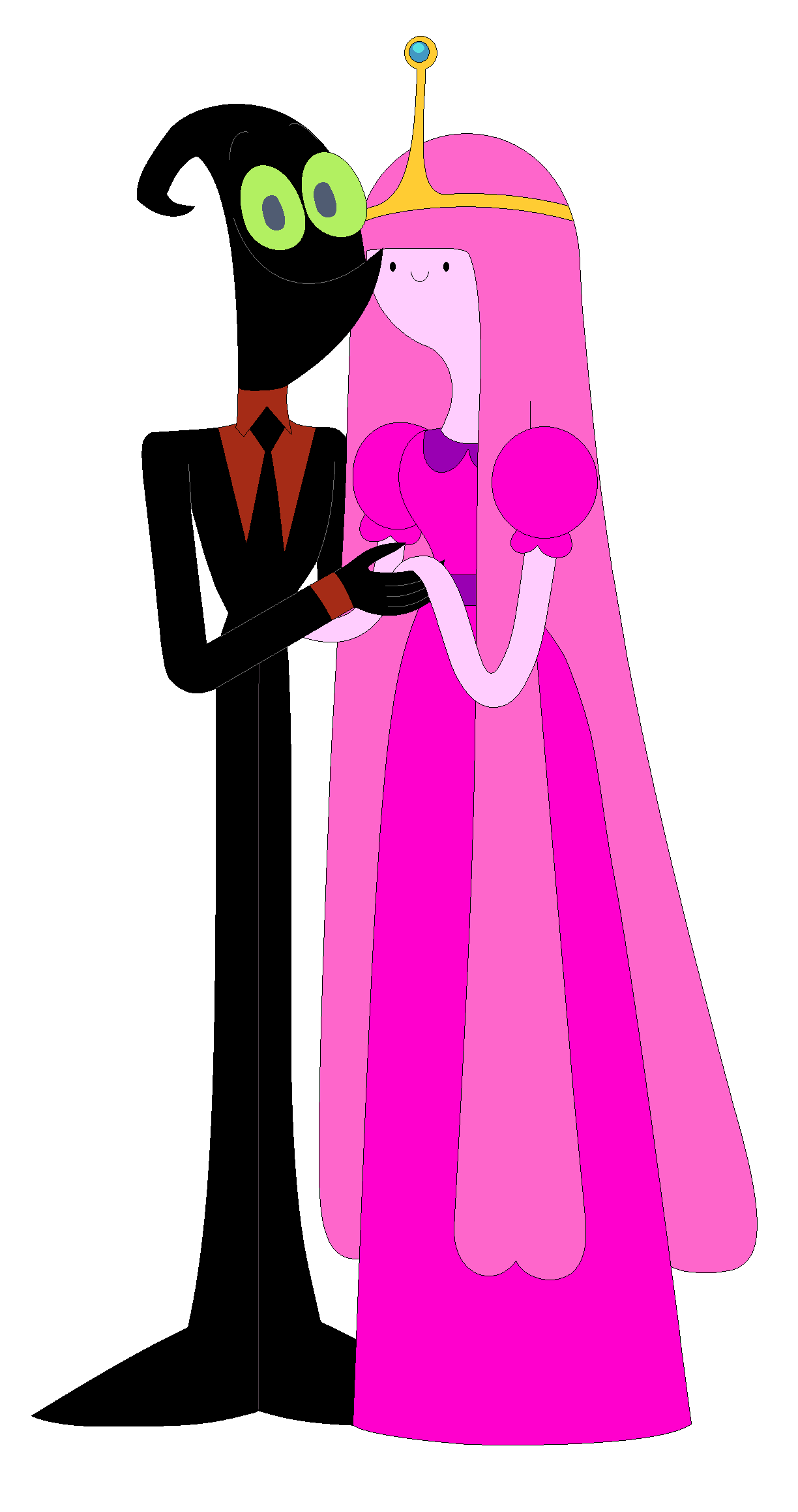 1224x2316 Nergal And Princess Bubblegum Vector Holding Hands Love Nergal