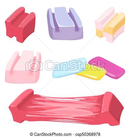 450x470 Set Of Colorful Bubble Gum Candies Vector Illustration Isolated On