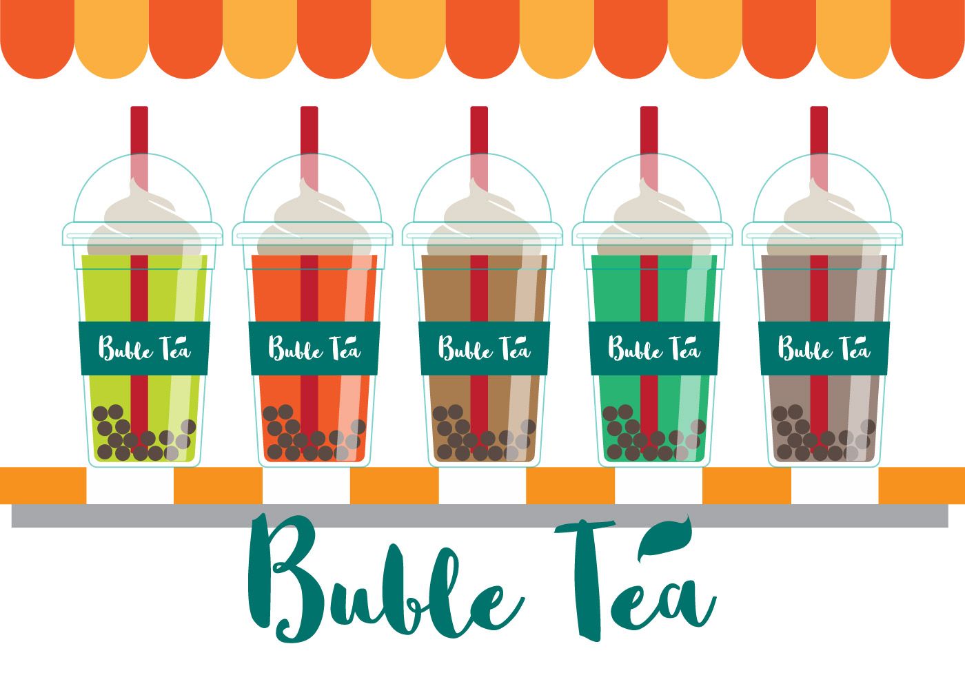 1400x980 Bubble Tea Vector Stand Tempat Usaha Teas