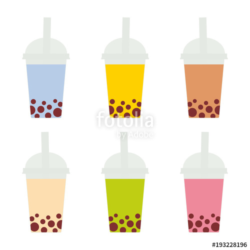 500x500 Bubble Tea With Different Fruits And Berries. Milk Cocktails In