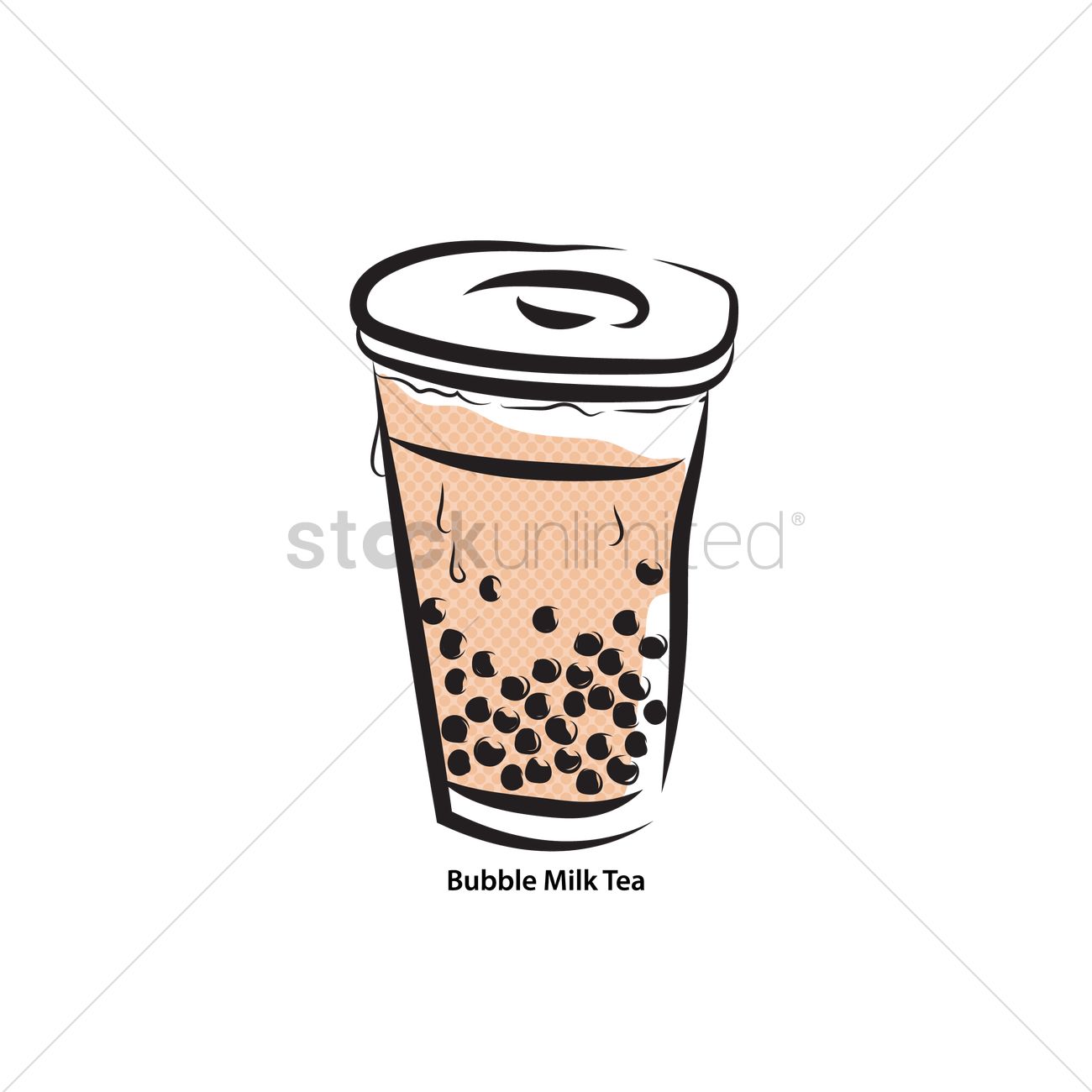 1300x1300 Bubble Milk Tea Vector Image
