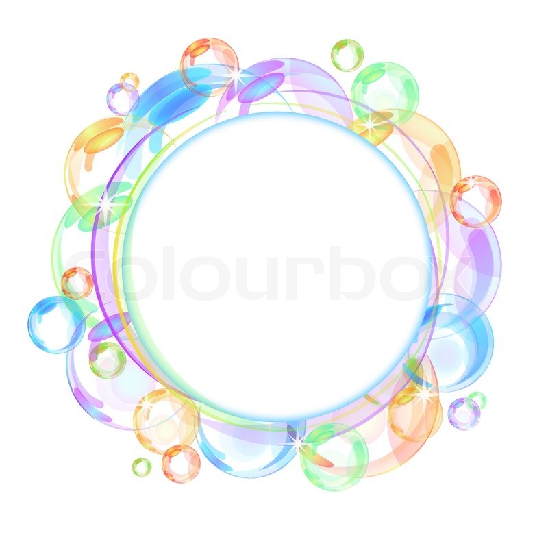 800x800 Colorful Abstract Banner With Transparent Bubbles Stock Vector