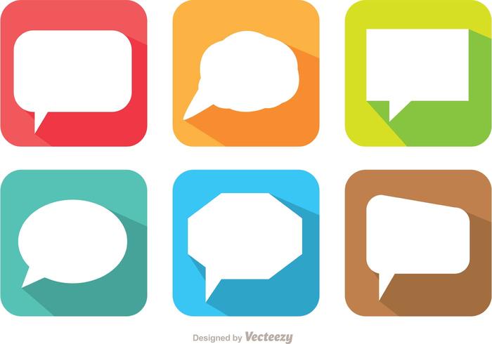 700x490 Long Shadow Speech Bubble Vector Pack