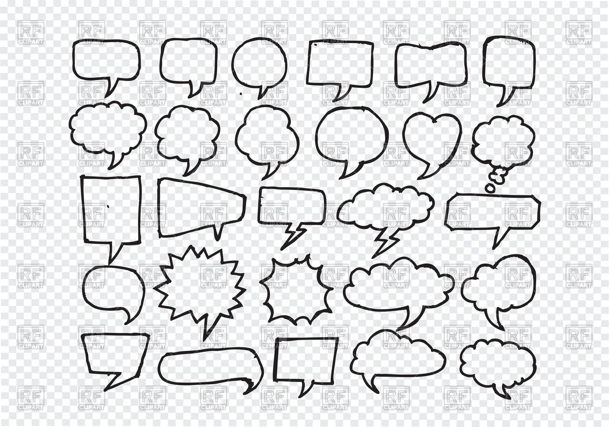 1200x841 Sketches Of Speech Bubbles Vector Image Vector Artwork Of Design
