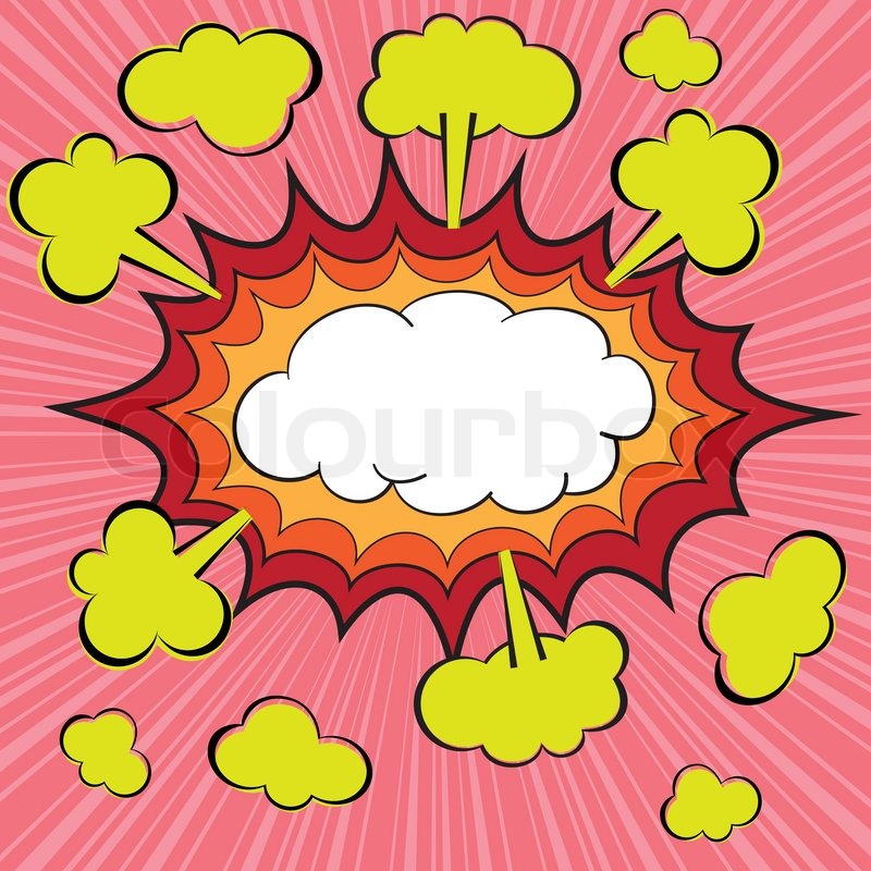 800x800 Boom Blank Comic Speech Bubble, Vector Illustration Stock Vector