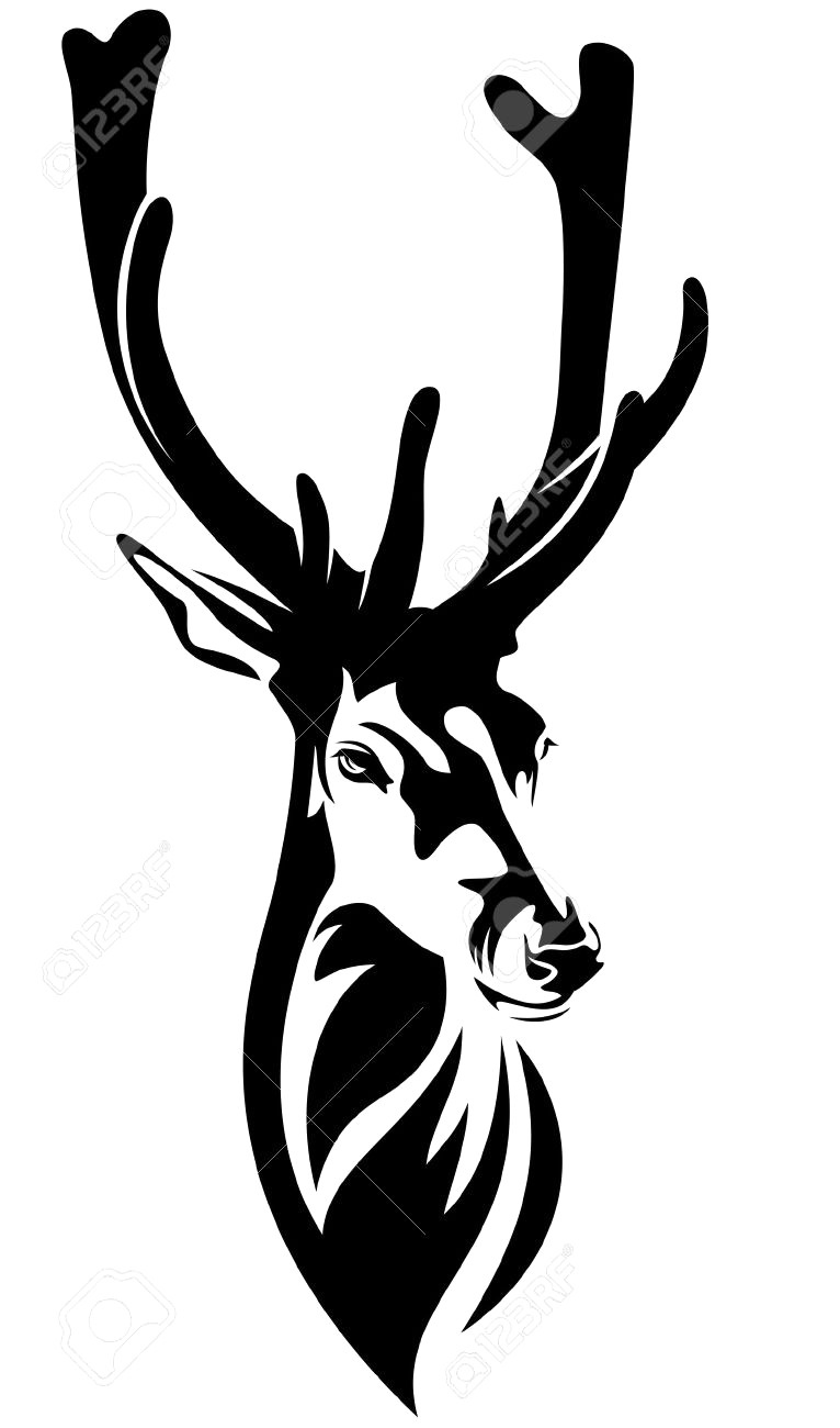 766x1300 Deer Head Outline