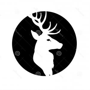 300x300 Stock Illustration Deer Head Vector Illustration Black Silhouette