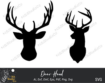 340x270 Buck Head Vector Etsy